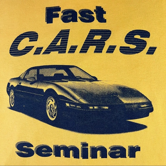 Corvette C4 Fast Cars Seminar Dealer Racing Vintage T Shirt Single Stitch 90s - Picture 5 of 7